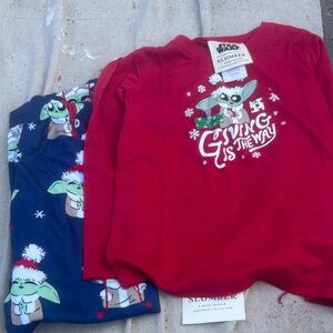 Red and Blue Baby Yoda Pajama Set